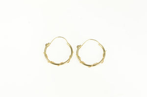 14K 16.0mm Vintage Rope Twist Pattern Hoop Earrings Yellow Gold