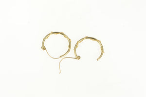 14K 16.0mm Vintage Rope Twist Pattern Hoop Earrings Yellow Gold