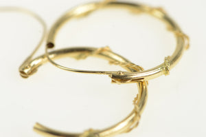 14K 16.0mm Vintage Rope Twist Pattern Hoop Earrings Yellow Gold