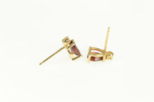 Load image into Gallery viewer, 14K Pear Garnet Diamond Accent Vintage Stud Earrings Yellow Gold