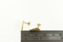 Load image into Gallery viewer, 14K Fanned Geometric Vintage Fashion Stud Earrings Yellow Gold