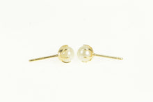 Load image into Gallery viewer, 14K 5.2mm Pearl Classic Vintage Simple Stud Earrings Yellow Gold