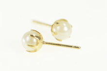 Load image into Gallery viewer, 14K 5.2mm Pearl Classic Vintage Simple Stud Earrings Yellow Gold