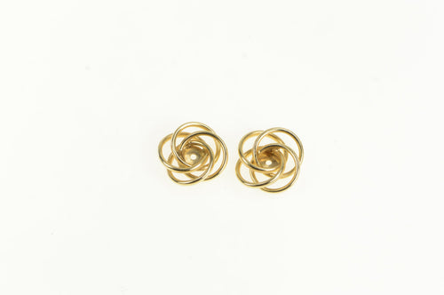 14K Twist Spiral Design Vintage Stud Enhancer Earrings Yellow Gold