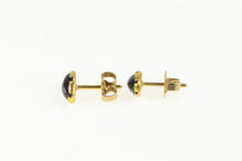 Load image into Gallery viewer, 14K Black Onyx Oval Cabochon Vintage Stud Earrings Yellow Gold