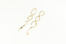 Load image into Gallery viewer, 14K Twist Design Vintage Spiral Swirl Dangle Earrings Yellow Gold