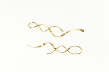 Load image into Gallery viewer, 14K Twist Design Vintage Spiral Swirl Dangle Earrings Yellow Gold