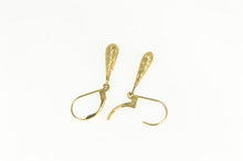 Load image into Gallery viewer, 14K Diamond Cut Puffy Tear Drop Dangle Earrings Yellow Gold