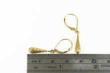 Load image into Gallery viewer, 14K Diamond Cut Puffy Tear Drop Dangle Earrings Yellow Gold
