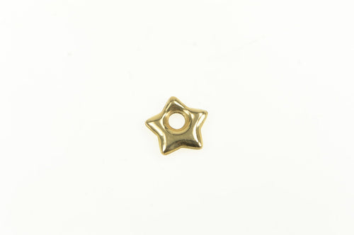 14K Puffy Star Space Celestial Motif Slide Charm/Pendant Yellow Gold