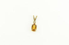 Load image into Gallery viewer, 14K Oval Citrine Diamond Accent Vintage Charm/Pendant Yellow Gold