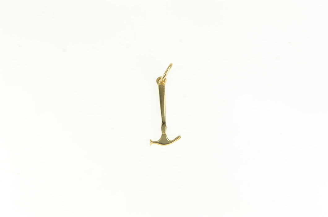14K Hammer Construction Tool Contractor Building Charm/Pendant Yellow Gold