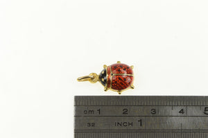 14K Red Enamel Lady Bug Good Luck Symbol Cuff Links Yellow Gold