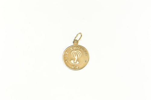 14K St Thomas Virgin Islands Travel Souvenir Charm/Pendant Yellow Gold