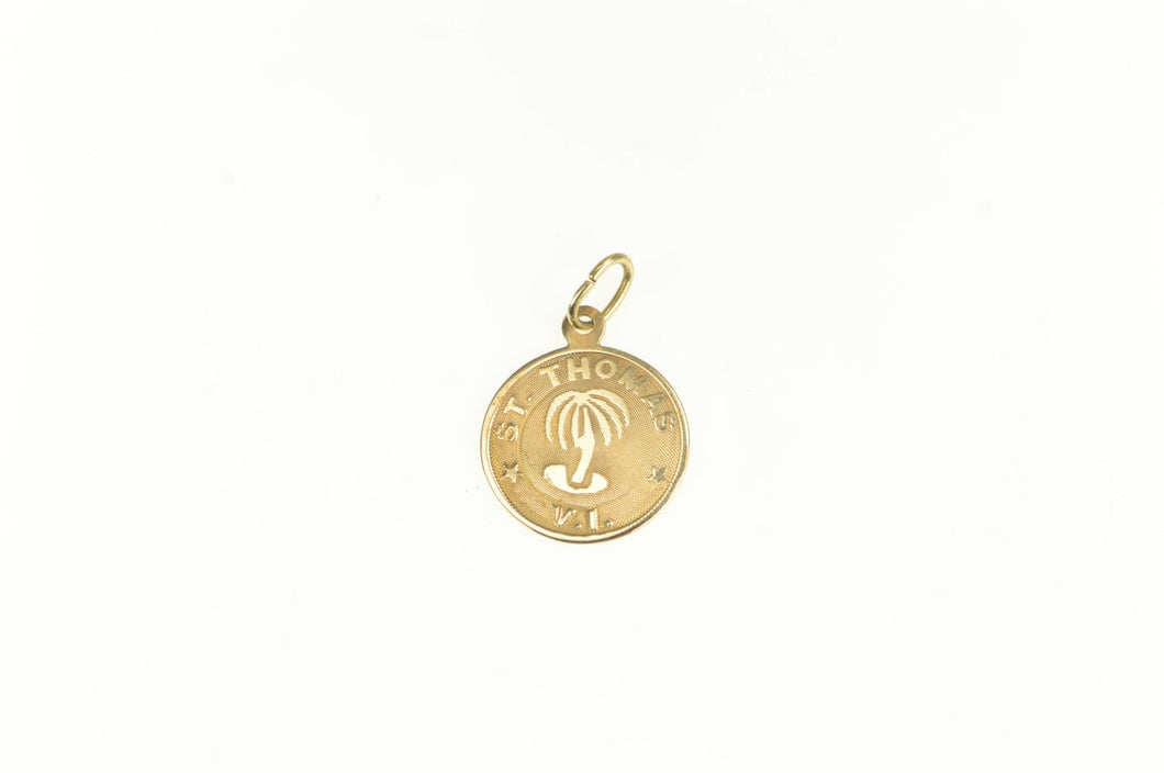 14K St Thomas Virgin Islands Travel Souvenir Charm/Pendant Yellow Gold
