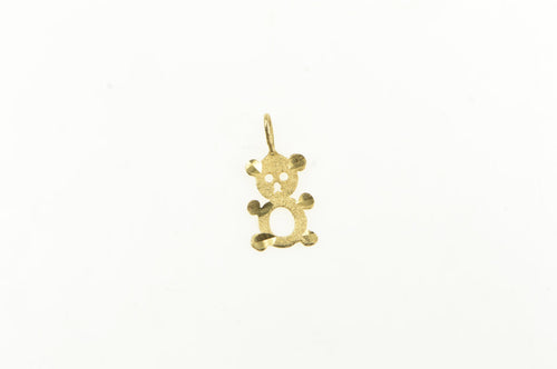 14K Diamond Cut Teddy Bear Stuffed Animal Charm/Pendant Yellow Gold