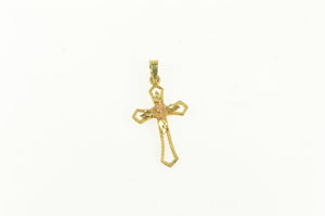 14K Black Hills Flower Cross Christian Faith Charm/Pendant Yellow Gold