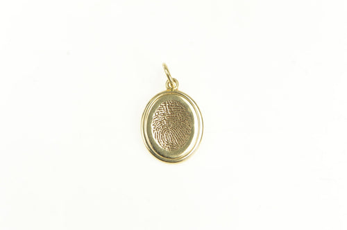 14K Fingerprint Message No Fear Courage Talisman Charm/Pendant Yellow Gold