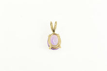 Load image into Gallery viewer, 14K Amethyst Oval Solitaire Vintage Classic Pendant Yellow Gold