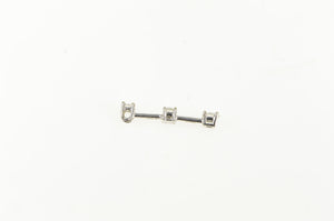14K Diamond Tiered Journey Symbol Bar Drop Pendant White Gold