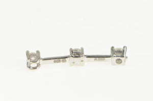 14K Diamond Tiered Journey Symbol Bar Drop Pendant White Gold