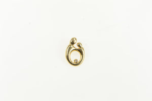 14K Mother & Child Diamond Parent Mother's Day Charm/Pendant Yellow Gold