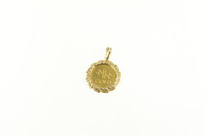 14K Solid 24k Gold Israel Wreath Trim Vintage Charm/Pendant Yellow Gold