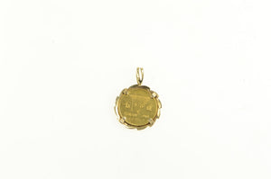 14K Solid 24k Gold Israel Wreath Trim Vintage Charm/Pendant Yellow Gold