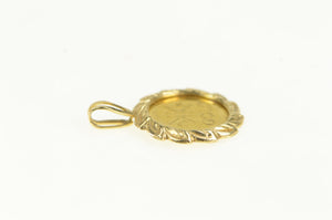 14K Solid 24k Gold Israel Wreath Trim Vintage Charm/Pendant Yellow Gold