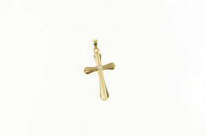 14K Diamond Cross Christian Faith Classic Vintage Pendant Yellow Gold