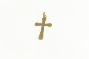14K Diamond Cross Christian Faith Classic Vintage Pendant Yellow Gold