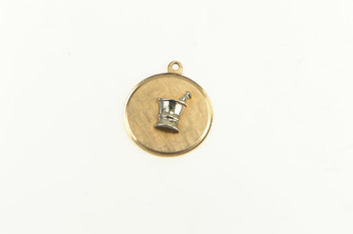 14K Mortar Pestle Pharmacist Doctor Nurse Health Charm/Pendant Yellow Gold