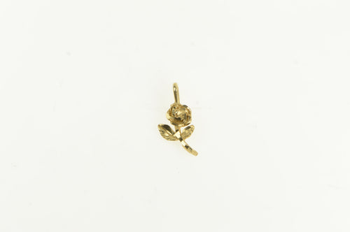 14K Flower Rose Nature Motif Romantic Charm/Pendant Yellow Gold