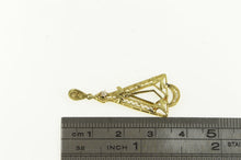 Load image into Gallery viewer, 14K Victorian Ornate Filigree Drop Diamond Pendant Yellow Gold