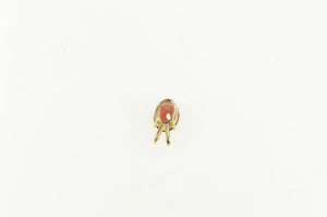 14K Oval Garnet Solitaire Vintage Classic Pendant Yellow Gold