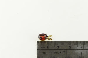 14K Oval Garnet Solitaire Vintage Classic Pendant Yellow Gold