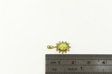 Load image into Gallery viewer, 14K Oval Peridot Diamond Halo Vintage Classic Pendant Yellow Gold