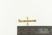 Load image into Gallery viewer, 14K Diamond Cut Cross Christian Faith Symbol Pendant Yellow Gold