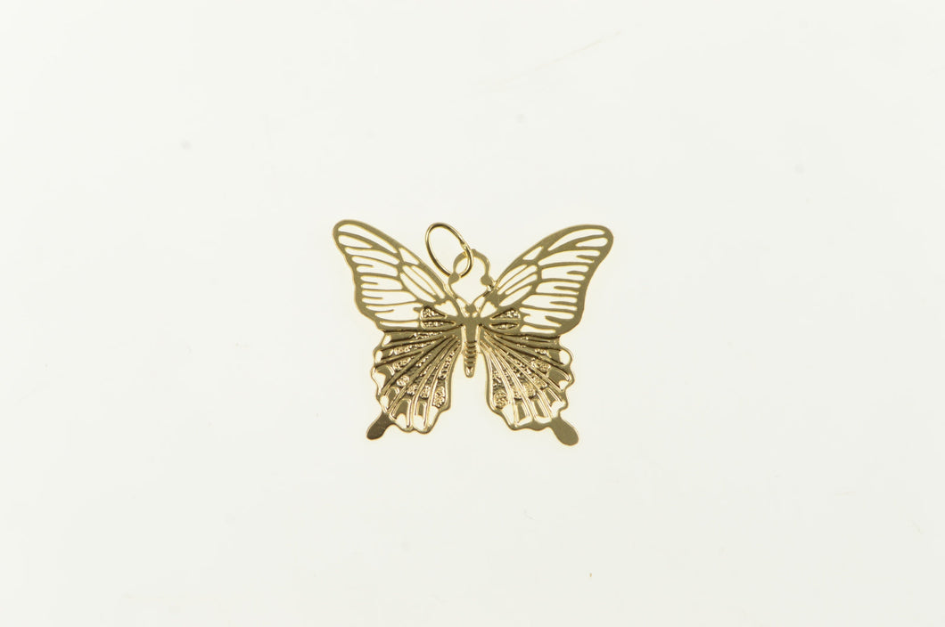 14K Butterfly Filigree Vintage Change Symbol Charm/Pendant Yellow Gold