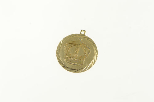 14K Vintage Crown Royalty King Queen Symbol Charm/Pendant Yellow Gold