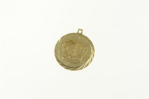 14K Vintage Crown Royalty King Queen Symbol Charm/Pendant Yellow Gold