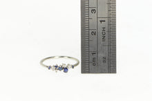 Load image into Gallery viewer, 14K Sapphire Diamond Cluster Constellation Ring White Gold