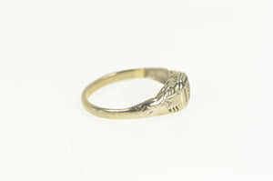 14K Art Deco Diamond Filigree Promise Ring White Gold