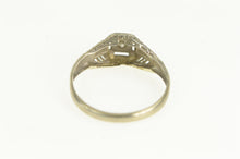 Load image into Gallery viewer, 14K Art Deco Diamond Filigree Promise Ring White Gold