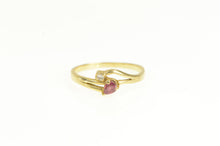 Load image into Gallery viewer, 14K Pear Ruby Diamond Accent Wavy Band Ring Yellow Gold