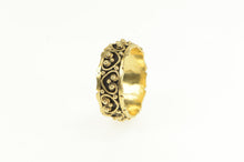 Load image into Gallery viewer, 14K Elaborate Heart Granulated 7.9mm Wedding Band Ring Yellow Gold