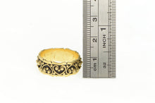 Load image into Gallery viewer, 14K Elaborate Heart Granulated 7.9mm Wedding Band Ring Yellow Gold