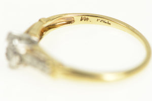 14K 1940's Diamond Vintage Engagement Setting Ring Yellow Gold