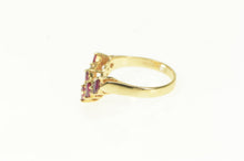 Load image into Gallery viewer, 14K Marquise Natural Ruby Diamond Chevron Band Ring Yellow Gold