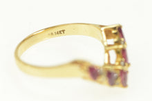 Load image into Gallery viewer, 14K Marquise Natural Ruby Diamond Chevron Band Ring Yellow Gold